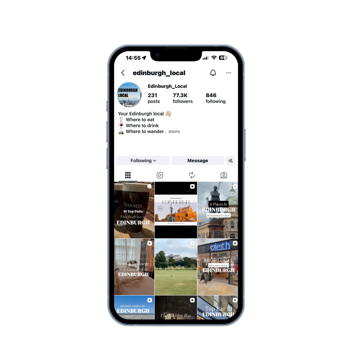 Edinburgh Local Instagram profile with 77.3K followers